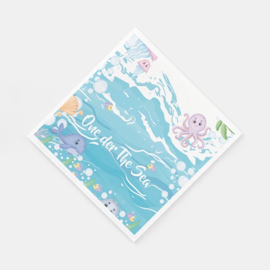 One-der The Sea First Birthday Party Napkiins Serviette (Ecke)