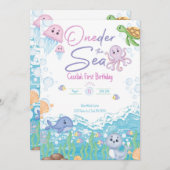 One-der the Sea Pastel Birthday Invitation Einladung (Vorne/Hinten)