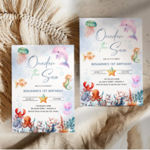 One-der unter dem Meer 1. Geburtstag unter dem Mee Einladung