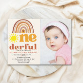 One - Derful Cute First Birthday with Boho Style  Einladung