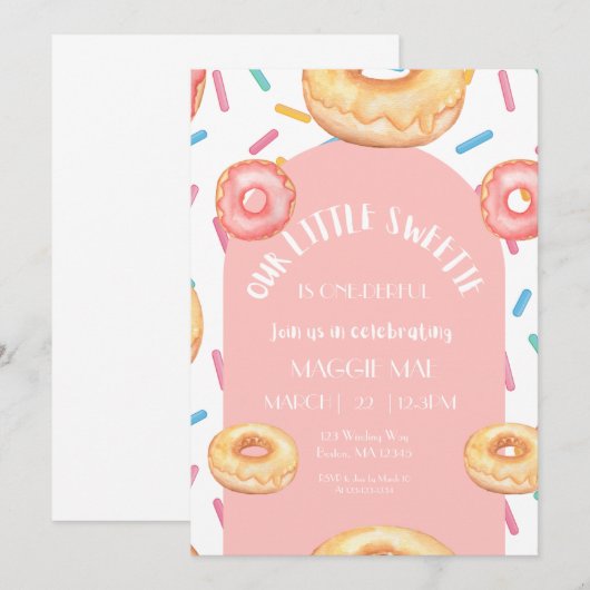 One-derful First Birthday Invitation  Einladung (Vorne/Hinten)