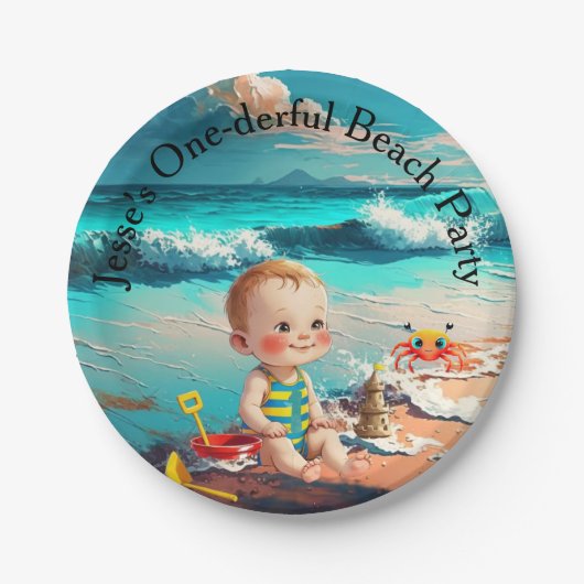 One-derful, first birthday pappteller (Vorderseite)