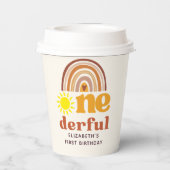 One - Derful Retro First Birthday with Boho Style Pappbecher (Rückseite)