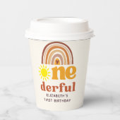 One - Derful Retro First Birthday with Boho Style Pappbecher (Vorderseite)