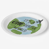 One-derful World First Birthday Theme Party Teller (Schrägansicht)