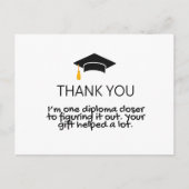 "One Diploma Naher" Witziger Abschluss Danke Postkarte (Vorderseite)