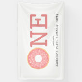 ONE Donut Pink Girl's First Birthday Banner (Vertikal)