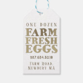 One Dozen Farm Fresh Eggs Gold Stripe Geschenkanhänger (Vorderseite)
