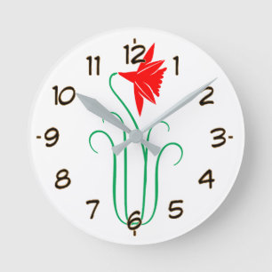 One ELEGANT Flower Show Runde Wanduhr