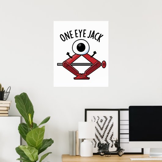 One Eye Jack Funny Car Jack Puff Poster (Heimbüro)