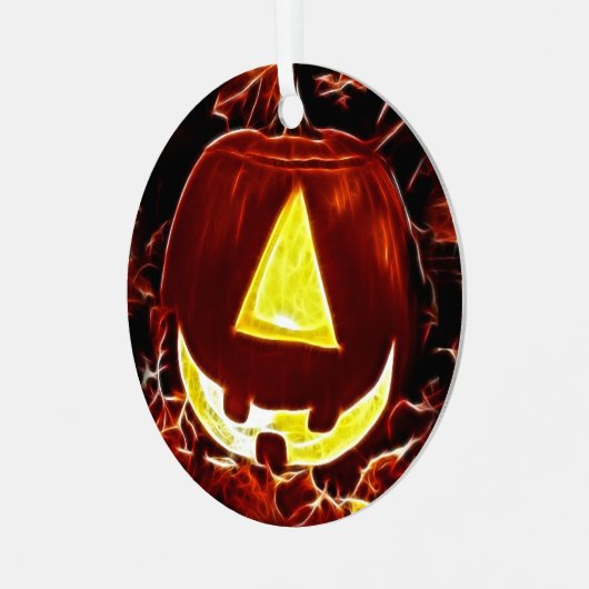 One Eyed Jack O-Lantern Halloween Ornament Aus Metall (Vorderseite links)