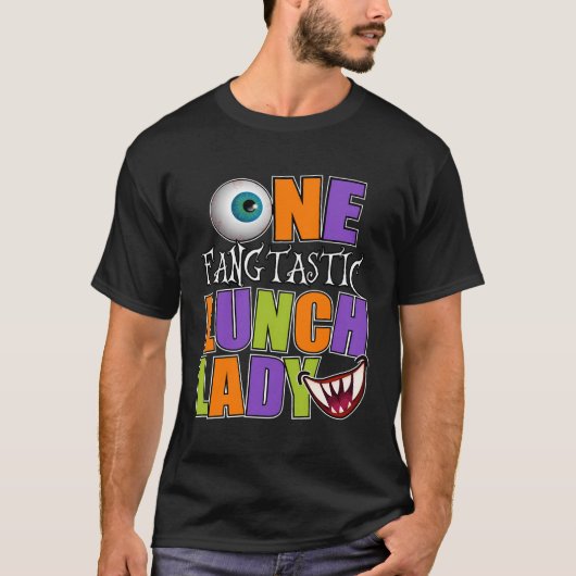 One Fangtastic Lunch Lady Cafeteria Crew Halloween T-Shirt (Vorderseite)