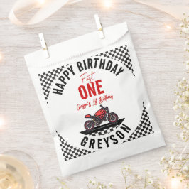 One Fast Race Motorcycle Boy 1st Birthday Party Geschenktütchen