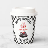 One Fast Race Motorcycle Boy 1st Birthday Party Pappbecher (Vorderseite)