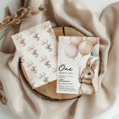 One Fluffy Schwanz Bunny 1. Geburtstag Einladung