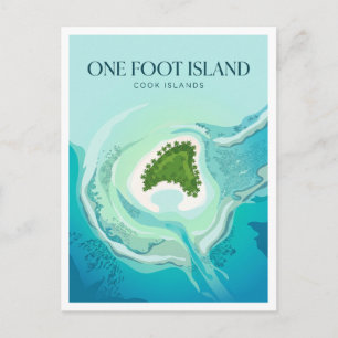 One Foot Island Lagoon Arutanga Cookinseln Postkarte