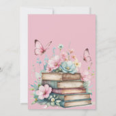 One For The Books Pink Fairytale First Birthday Einladung (Rückseite)