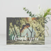 One Foto Wedding Dankeschön Card Dankeskarte (Stehend Vorderseite)