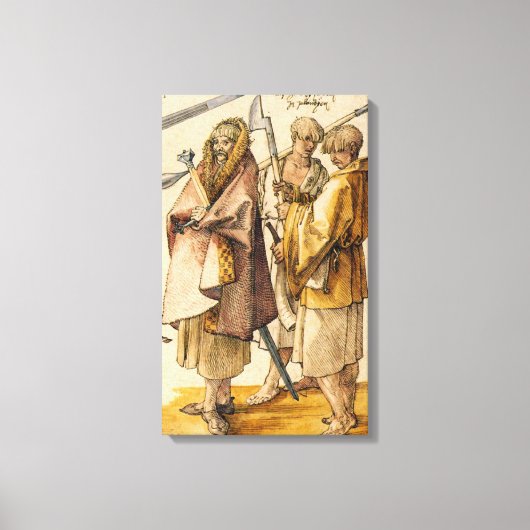 One Gallòglach and Two Kerns - Albrecht Dürer Leinwanddruck (Vorderseite)