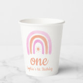 One Girl's erste Geburtstagsparty Pappbecher (Rückseite)