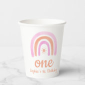 One Girl's erste Geburtstagsparty Pappbecher (Vorderseite)