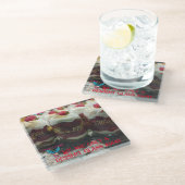 "One Glass Away"-Untersetzer Glasuntersetzer (Schrägansicht)