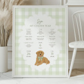 One Golden Year Puppy Dog 1st Birthday Milestone  Poster