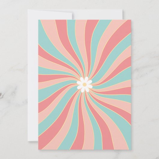 One Groovy Babe Pink Daisy 70er Retro 1. Geburtsta Einladung (Rückseite)