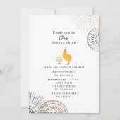 One Groovy Chick Boho Erste Geburtstagsparty Einladung (Vorderseite)