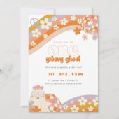 One Groovy Ghoul | Retro Spooky Girls 1. Geburtsta Einladung (Vorderseite)