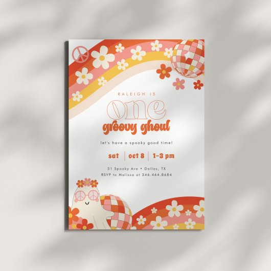 One Groovy Ghoul | Retro Spooky Girls 1. Geburtsta Einladung