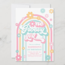 One Groovy Girl Boho Daisy Rainbow 1. Geburtstag