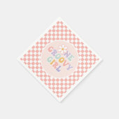 One Groovy Girl Pink Daisy Schachbrett Serviette (Ecke)