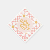 One Groovy Girl Pink Daisy Schachbrett Serviette (Ecke)