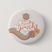 One Groovy Girl Retro 1. Party Button (Vorderseite)