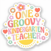 One groovy kindergarten teacher aufkleber (Vorderseite)