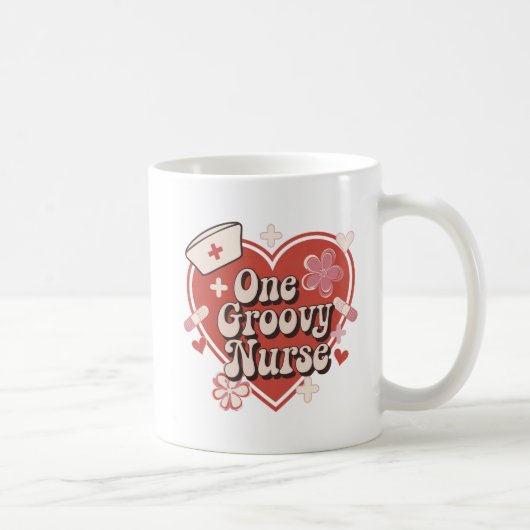 "One Groovy Nurse Heart Design" Kaffeetasse (Rechts)