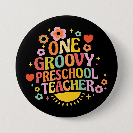 One groovy preschool teacher button (Vorderseite)