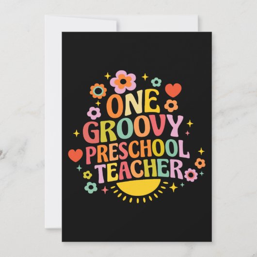 One groovy preschool teacher einladung (Vorderseite)