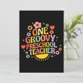 One groovy preschool teacher einladung (Stehend Vorderseite)