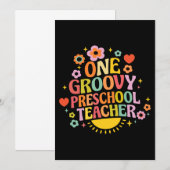 One groovy preschool teacher einladung (Vorne/Hinten)