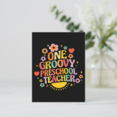 One groovy preschool teacher postkarte (Stehend Vorderseite)