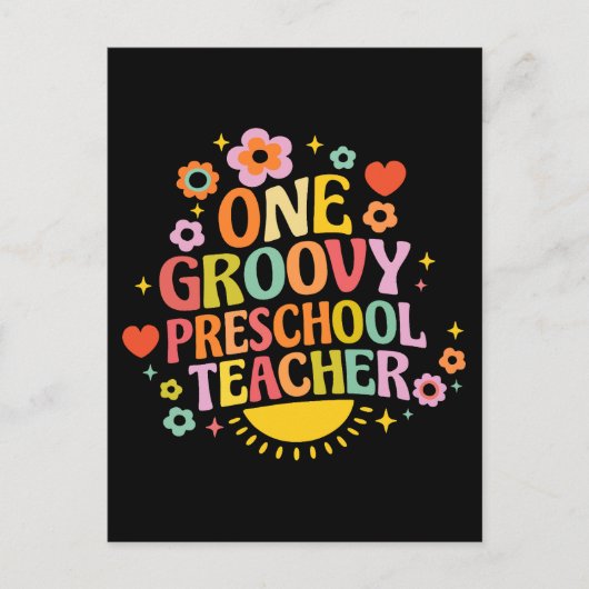 One groovy preschool teacher postkarte (Vorderseite)