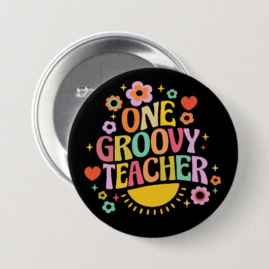 One groovy teacher button (Vorne & Hinten)