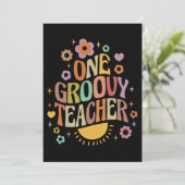 One groovy teacher einladung (Stehend Vorderseite)