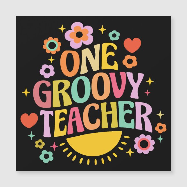 One groovy teacher magnetkarte (Vorderseite)