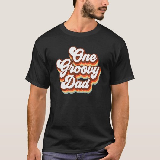 One Groovy Vater Retro Daddy Hippie Birthday 70er T-Shirt (Vorderseite)
