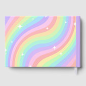 One Groovy Year Retro Pastel Rainbow 1st Birthday Gästebuch (Rückseite)