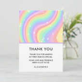 One Groovy Year Retro Pastel Rainbow 1st Dankeskarte (Stehend Vorderseite)