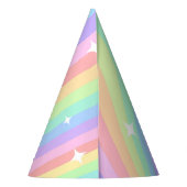 One Groovy Year Retro Pastel Rainbow Wavy 1st Partyhütchen (Rückseite)